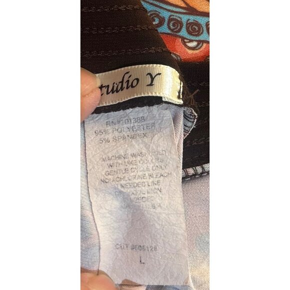 VTG Y2K Babydoll Top Sz L Paisley Print Tie Back Retro Hippie - Picture 5 of 7